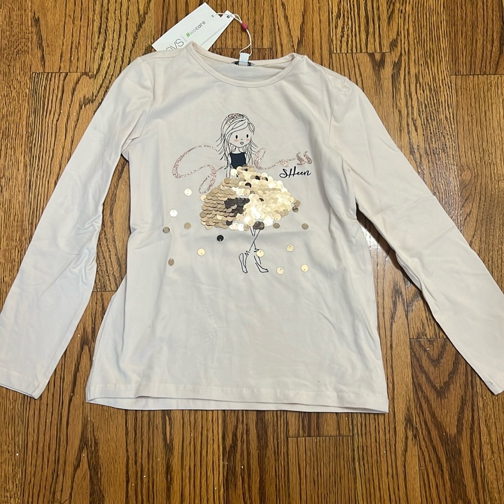 BNWT Girls Sequin Long Sleeve T-Shirt